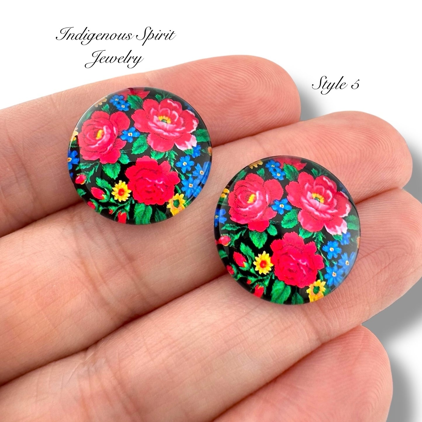 Glass 18mm Circle Kokum Scarf Cabochons