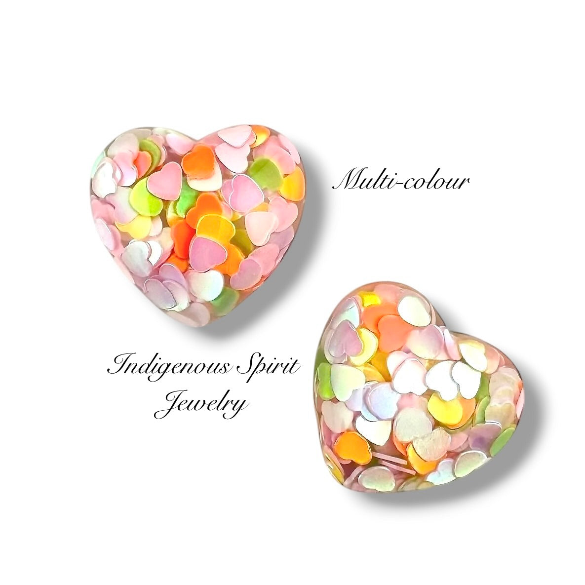 Confetti Hearts in Resin Hearts