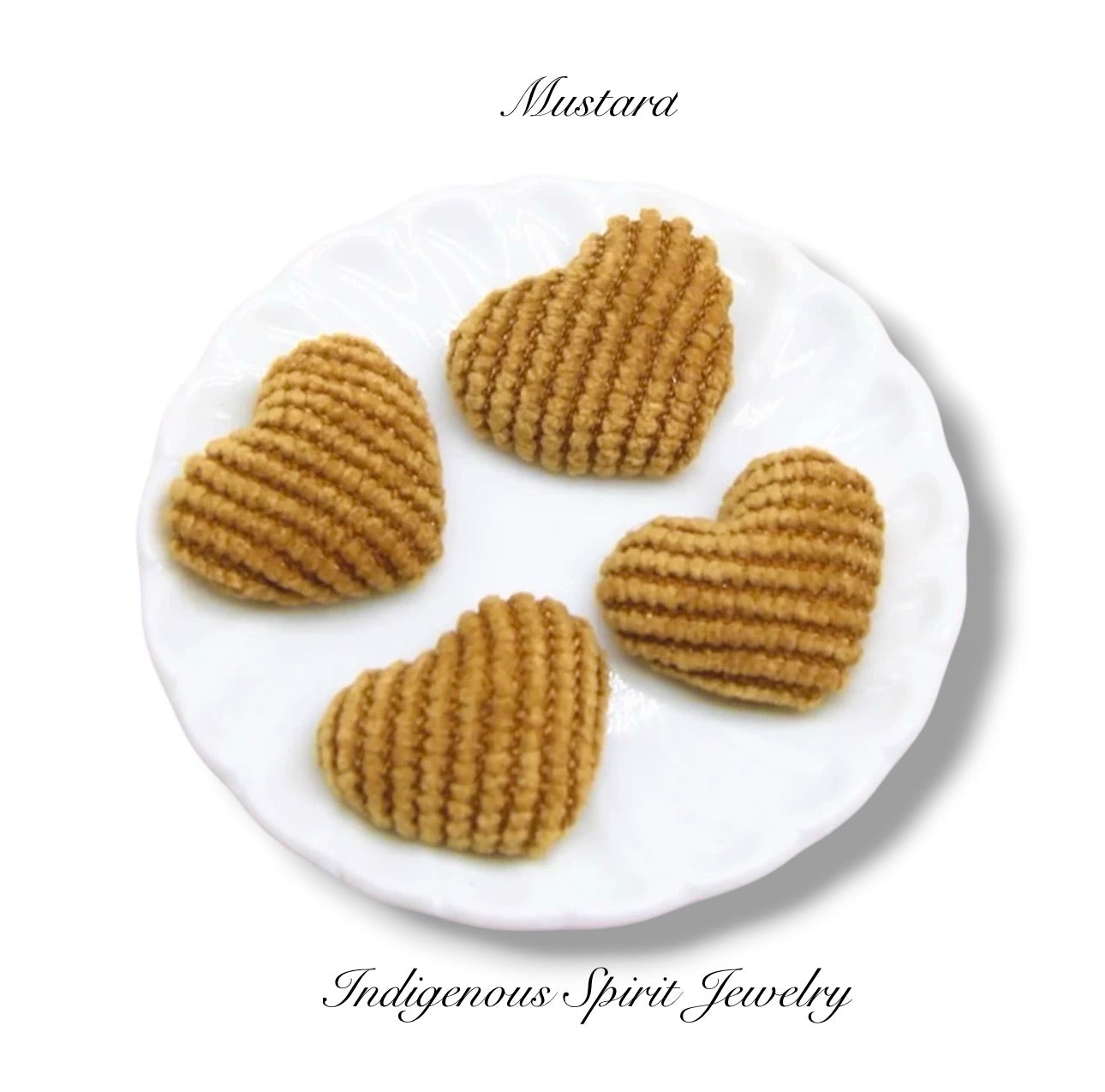 Corduroy Heart Flat Back Cabochons