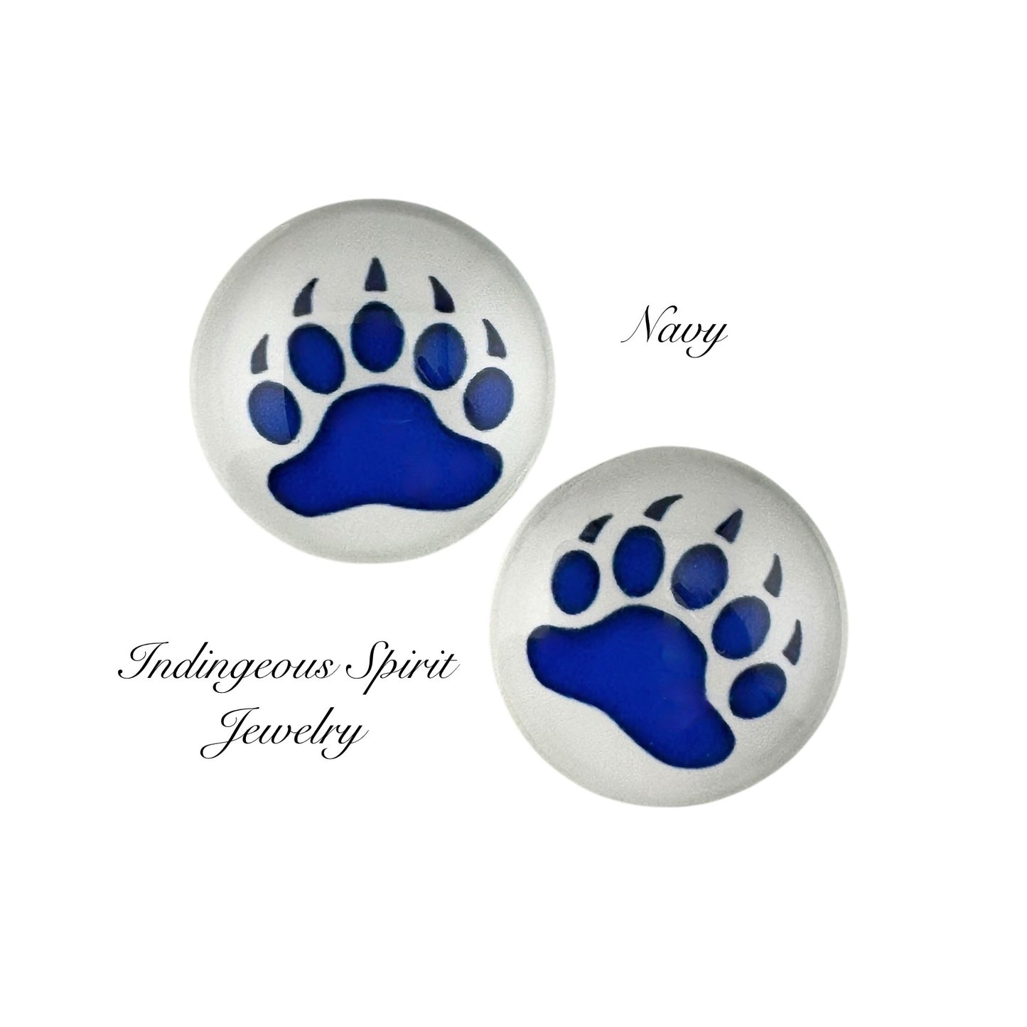 Bear Print Glass Cabochons (18mm)