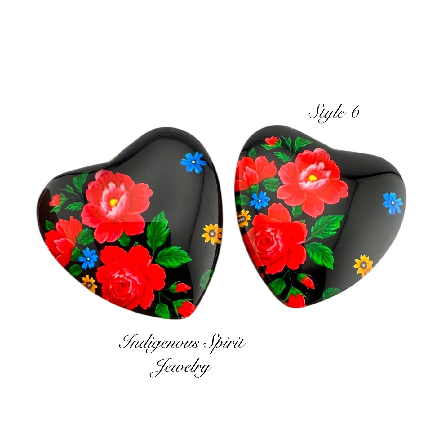 Kokum Scarf Glass Heart Cabochons