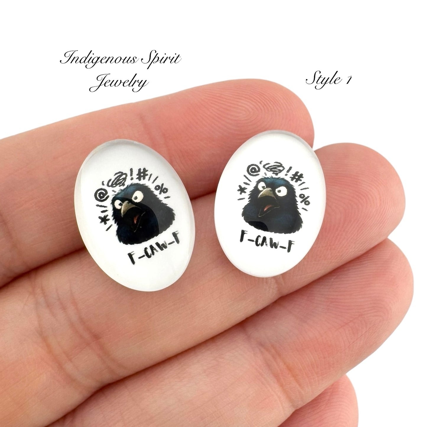 F-caw-F 18mm Oval Glass Cabochons