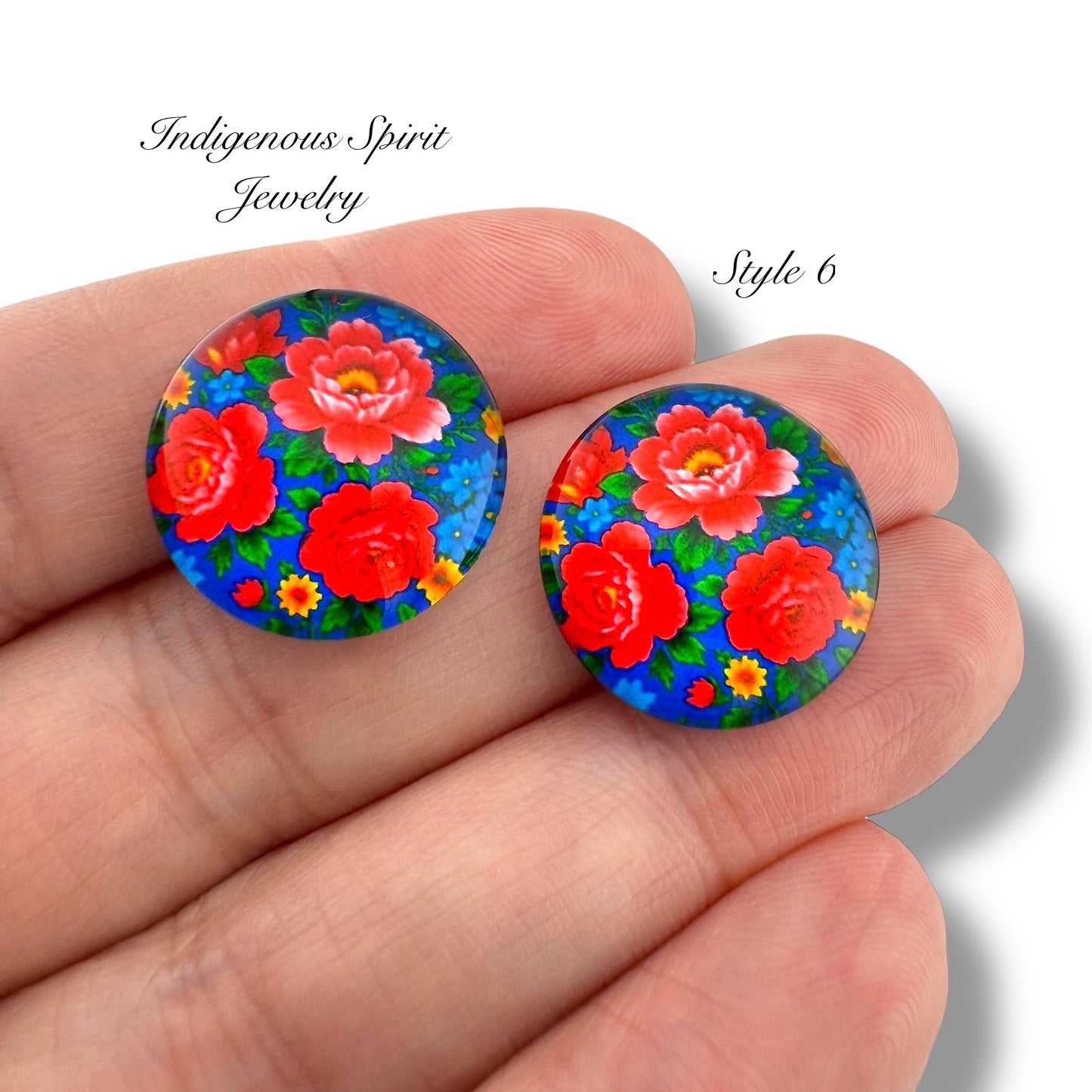 Glass 18mm Circle Kokum Scarf Cabochons