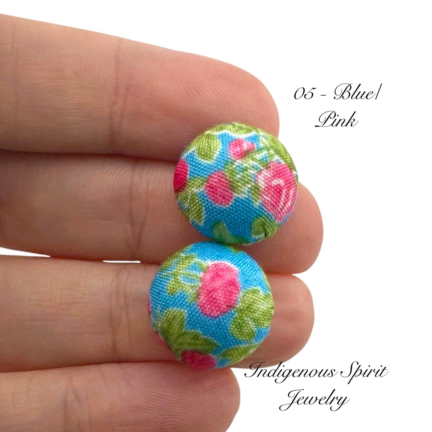 15mm Rose Fabric Covered Cabochons