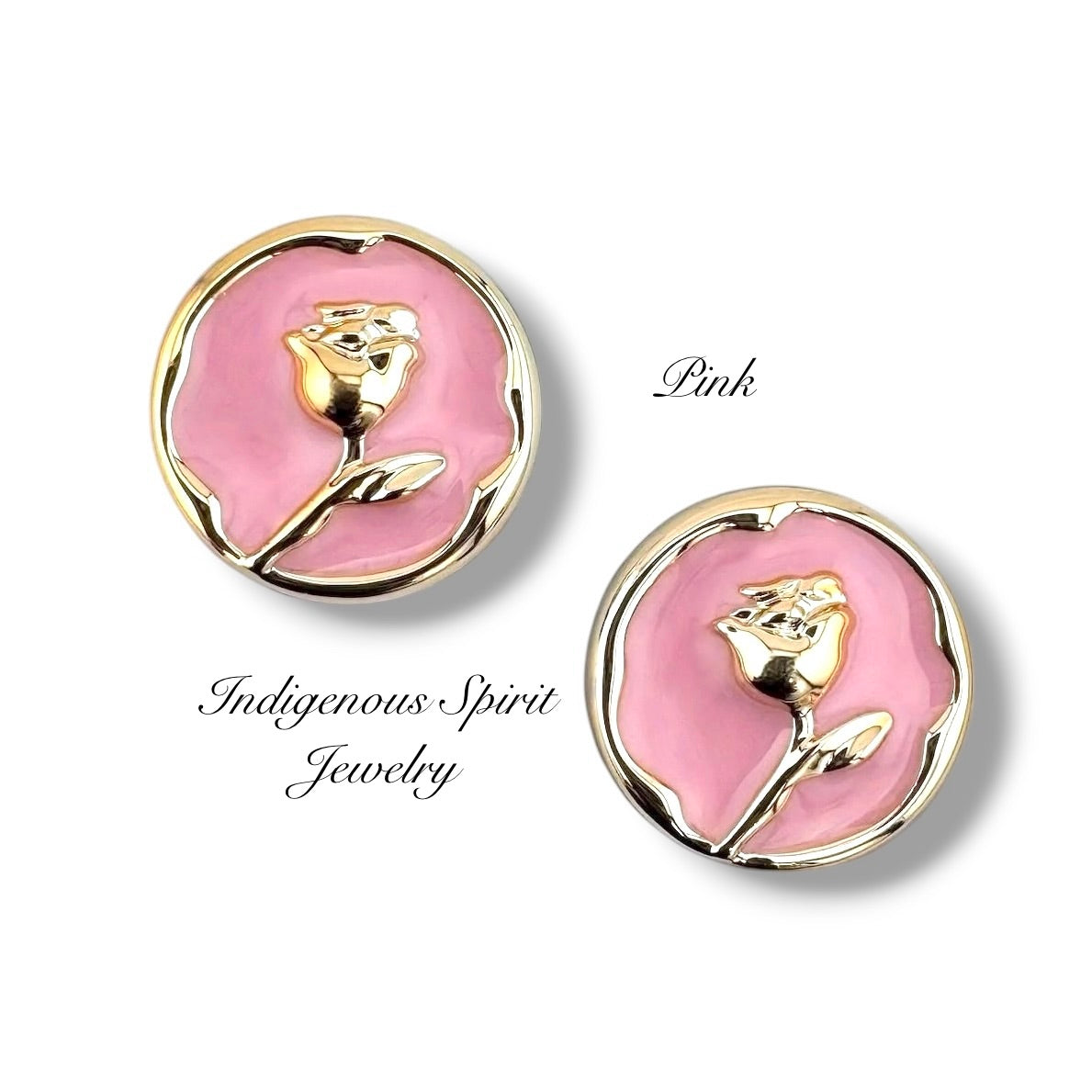 18mm Gold Rose Coloured Cabochons