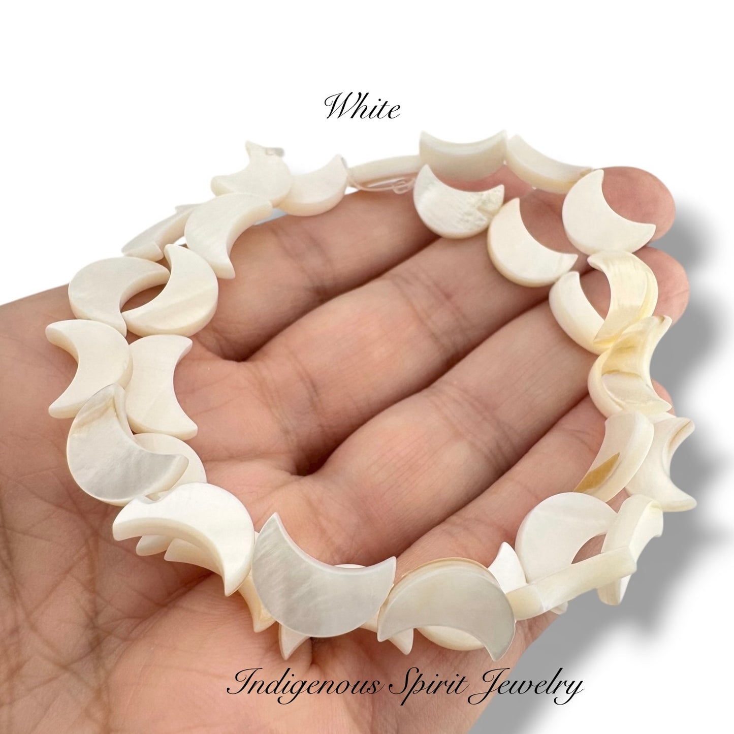 Mother Of Pearl Shell Moons (8mm x 11mm)