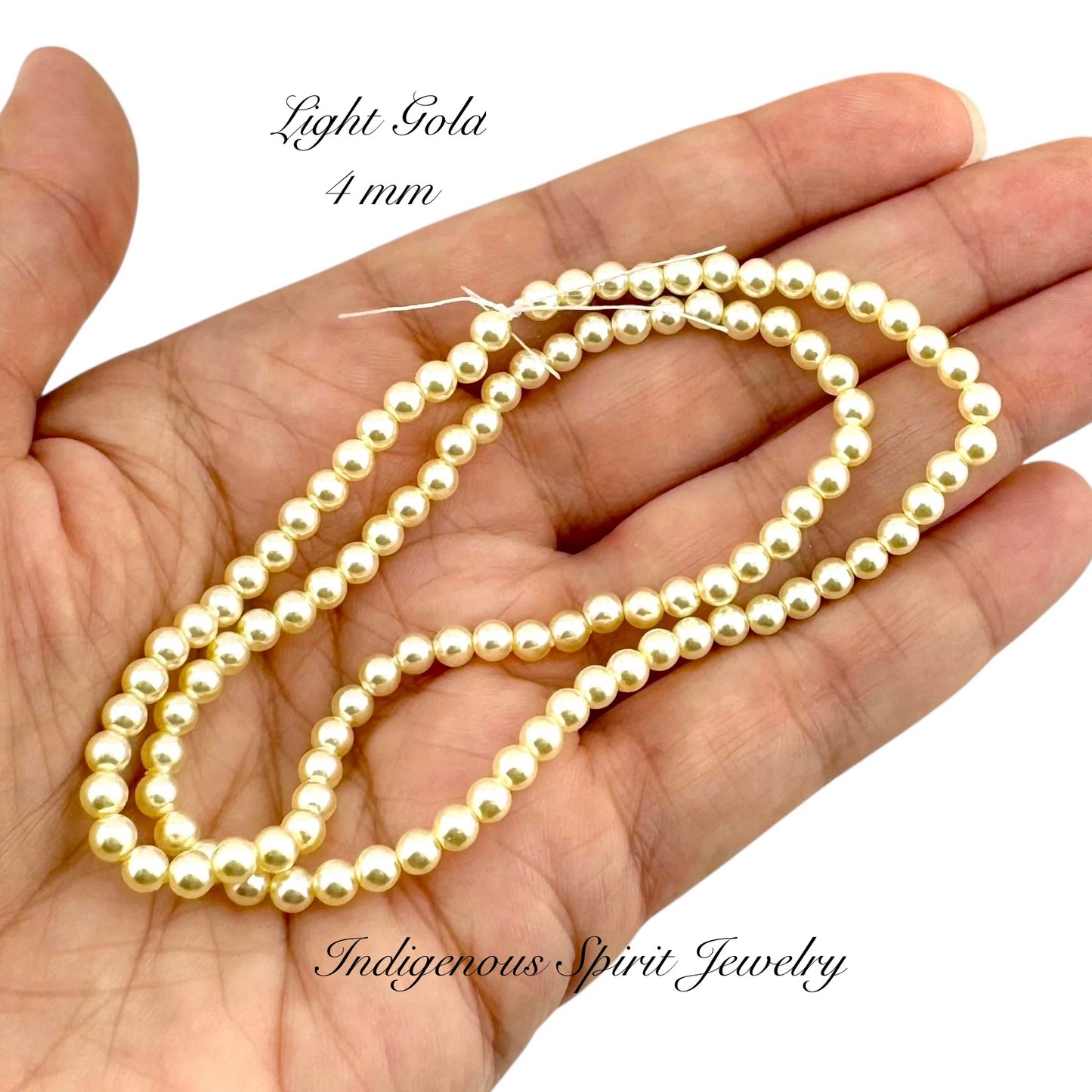4mm Glass Pearl Strands