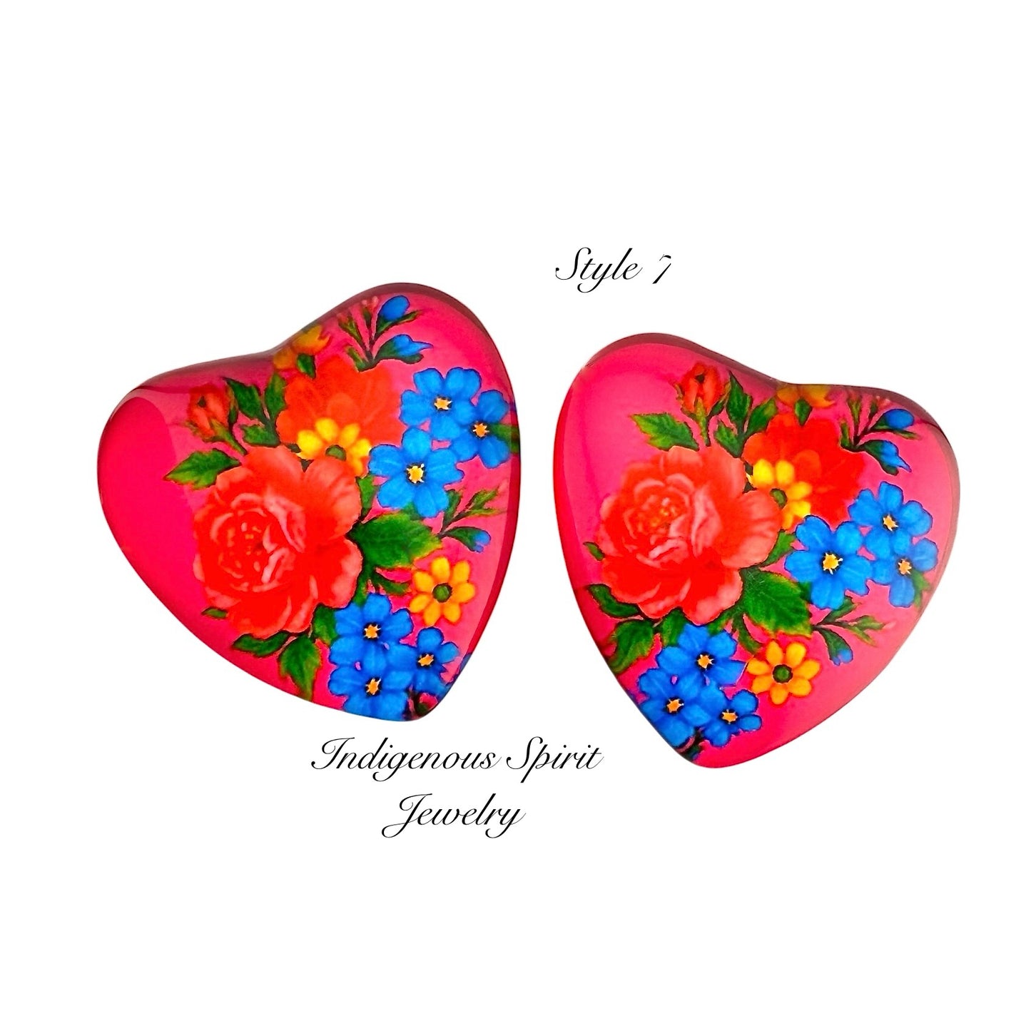 Kokum Scarf Glass Heart Cabochons