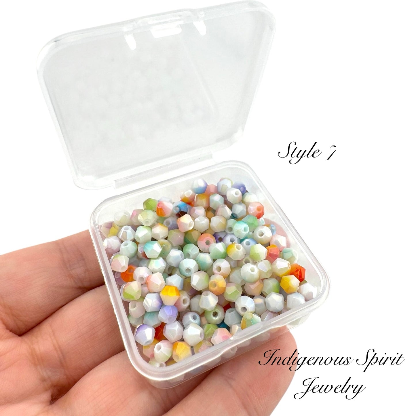 4mm Multi-colour Glass Bicone Beads - 20g box (11 colours!)