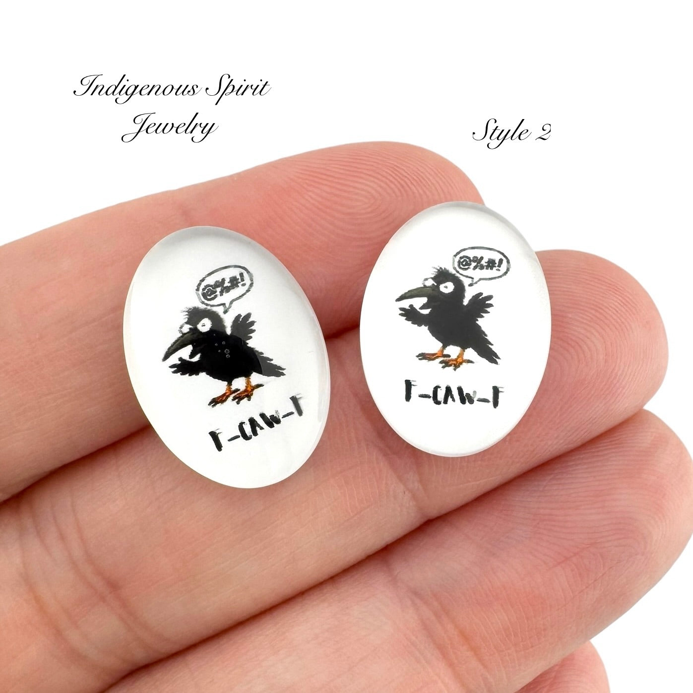 F-caw-F 18mm Oval Glass Cabochons