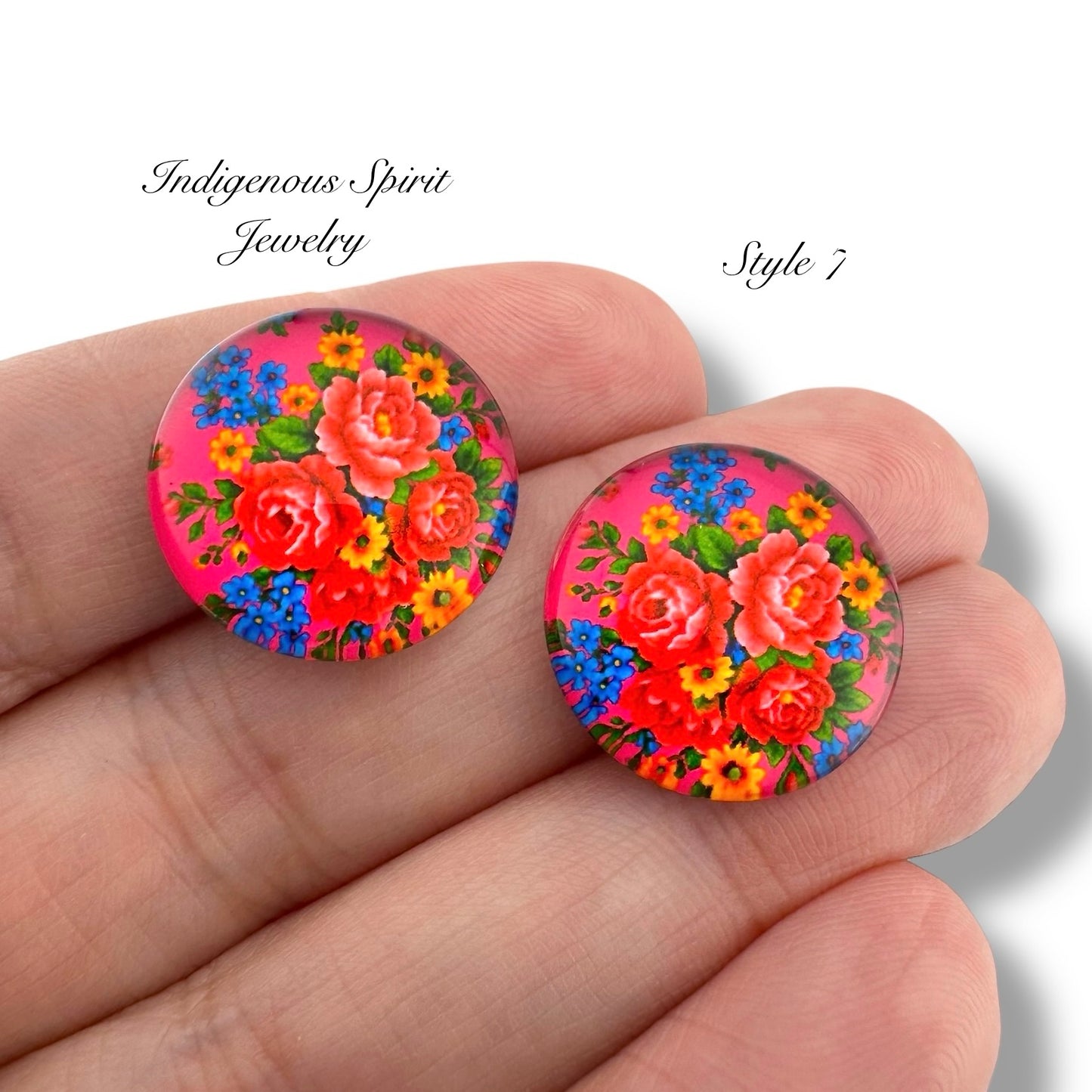 Glass 18mm Circle Kokum Scarf Cabochons