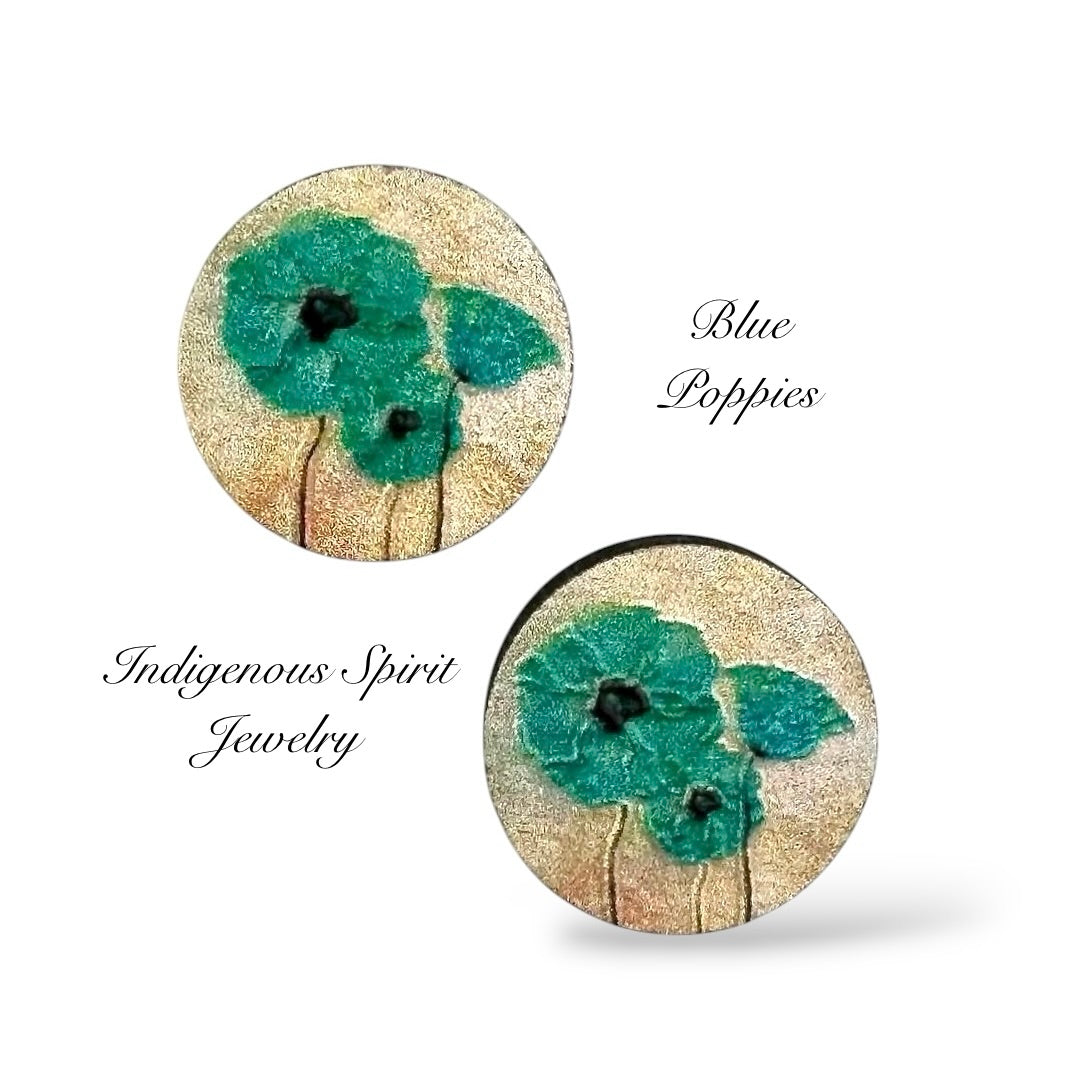16mm Round Wood Embossed Design Cabochons (Set 3)