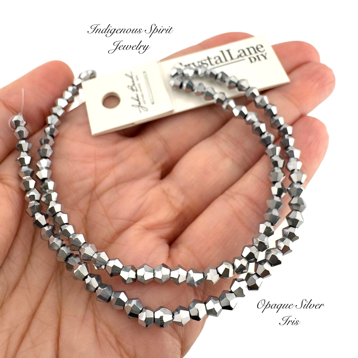 4mm Opaque Silver Iris - Crystal Lane