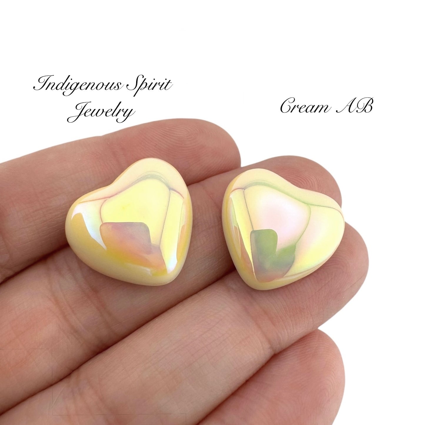 Holographic Heart Shaped Cabochons