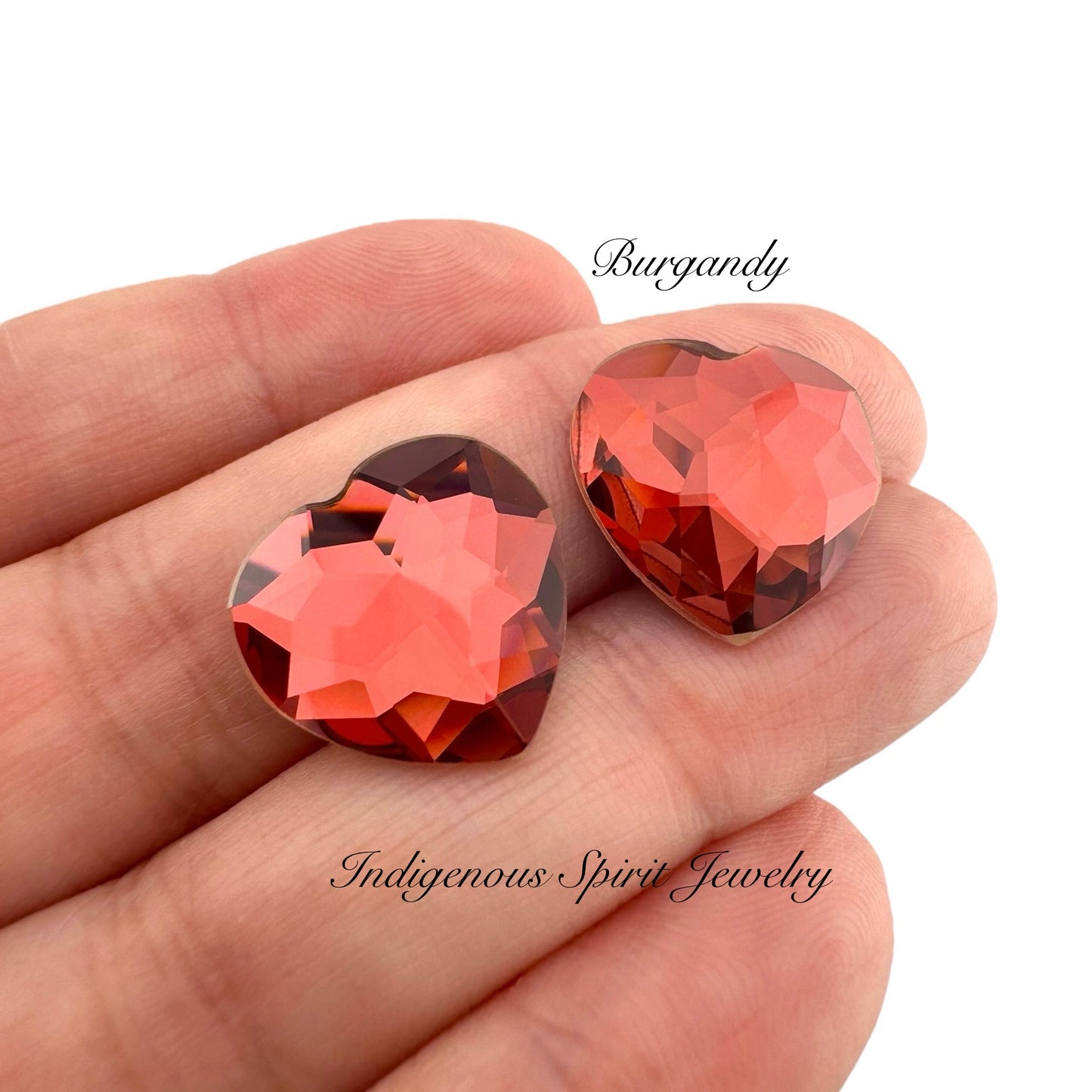 COLLECTION  - 16mm Heart Flower Cut K9 Crystal Cabochons