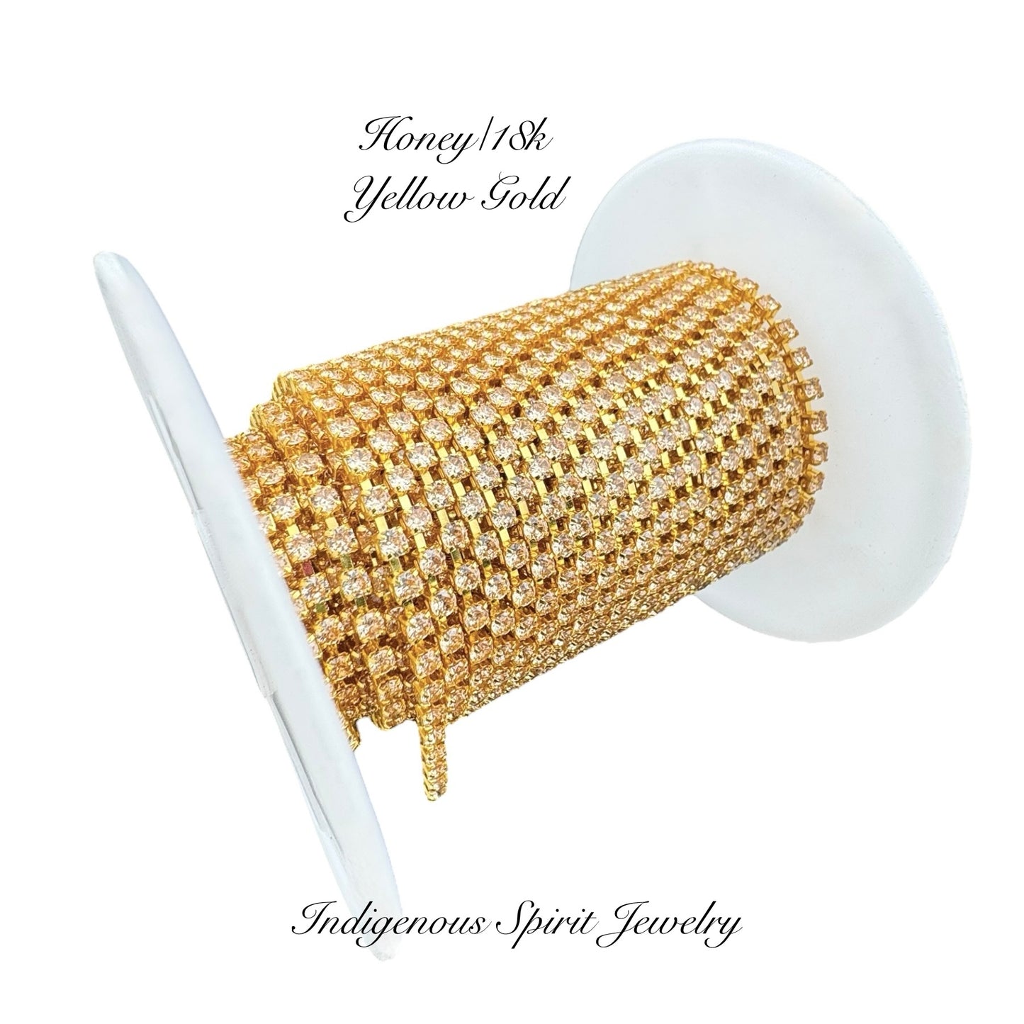 Honey/18k Yellow Gold SS6 Circle Style Cubic Zirconia Banding