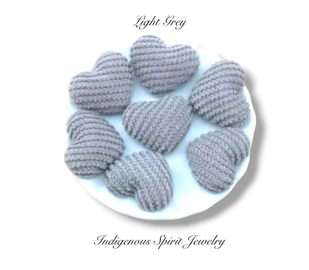 Corduroy Heart Flat Back Cabochons