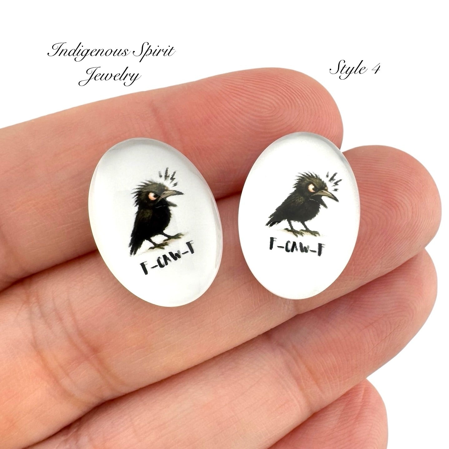 F-caw-F 18mm Oval Glass Cabochons