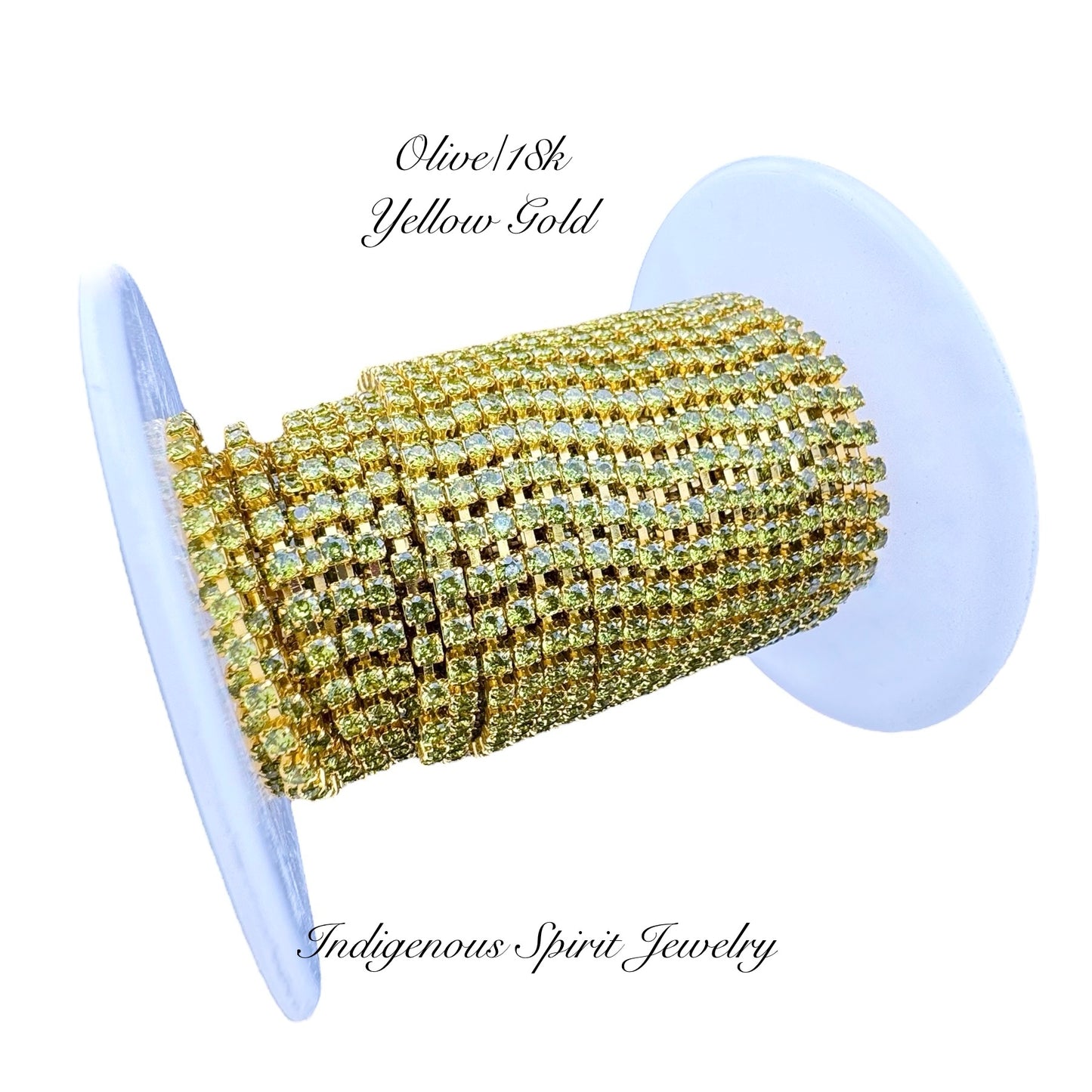 Olive/18k Yellow Gold SS6 Circle Style Cubic Zirconia Banding
