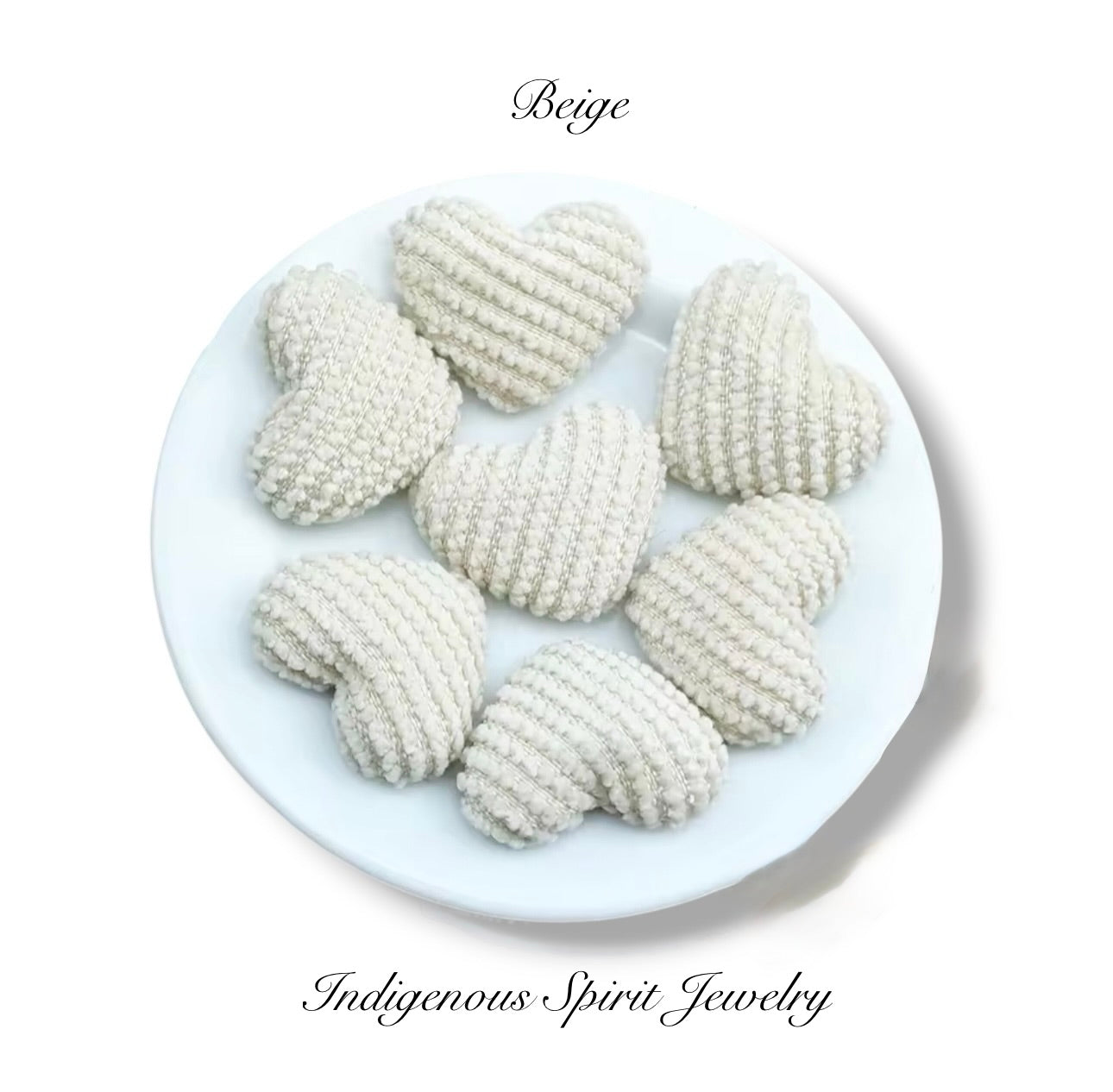 Corduroy Heart Flat Back Cabochons