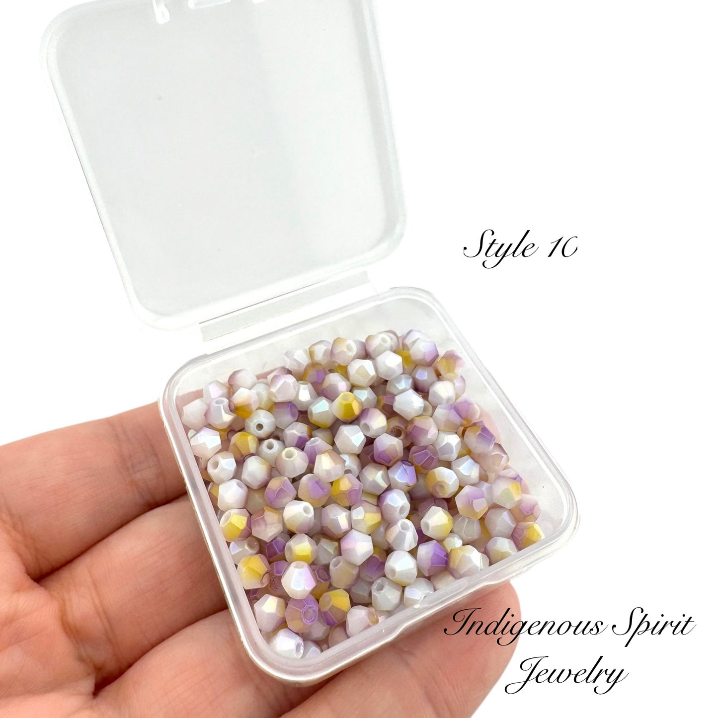 4mm Multi-colour Glass Bicone Beads - 20g box (11 colours!)