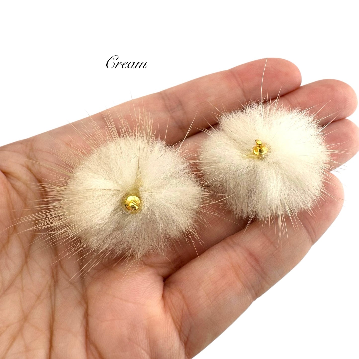 Mink Fur Balls with Small Connectors