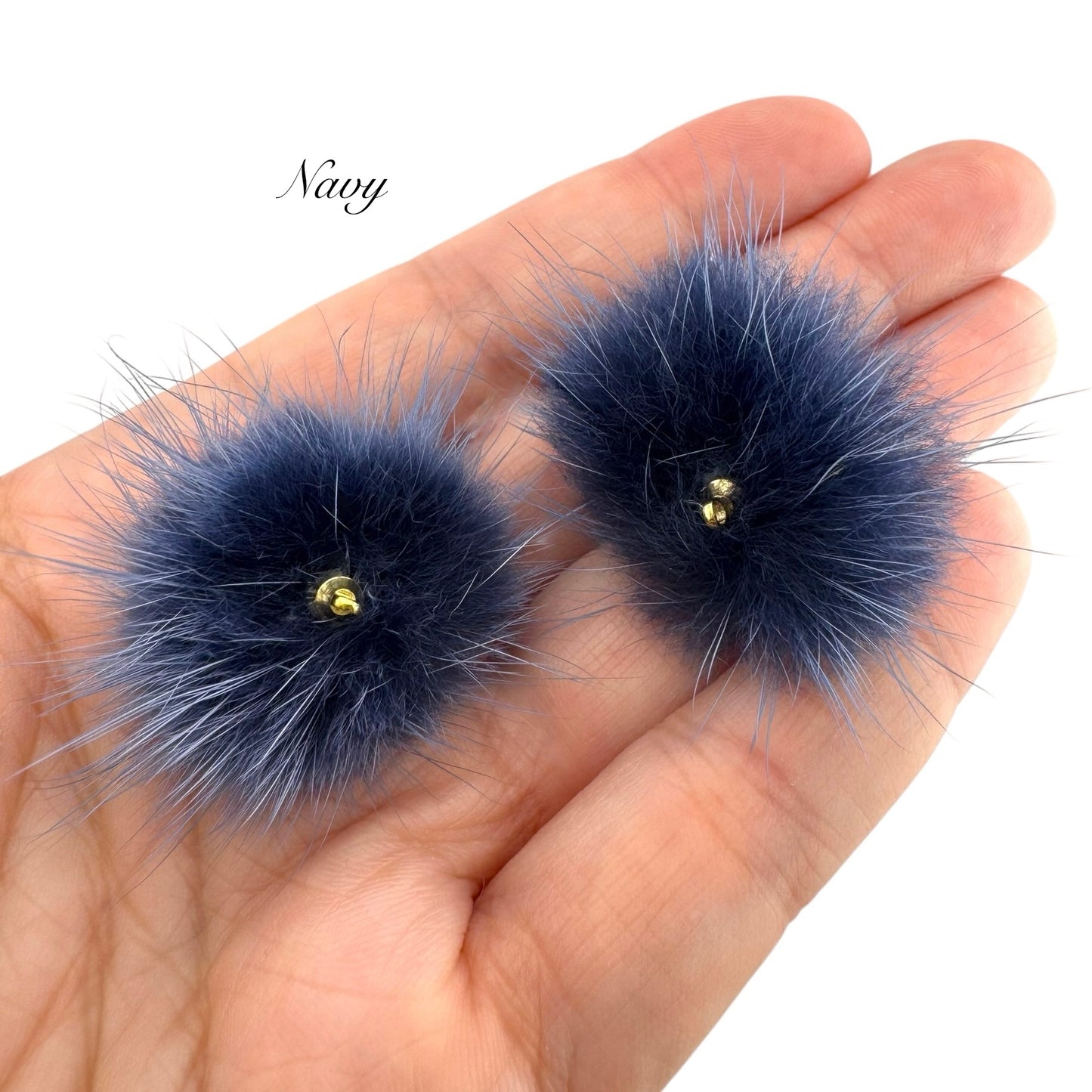 Mink Fur Balls with Small Connectors