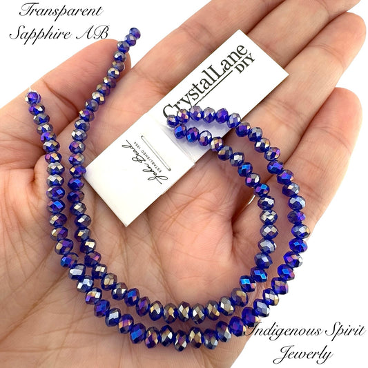 Transparent Sapphire AB - Crystal Lane (3mm x 4mm)