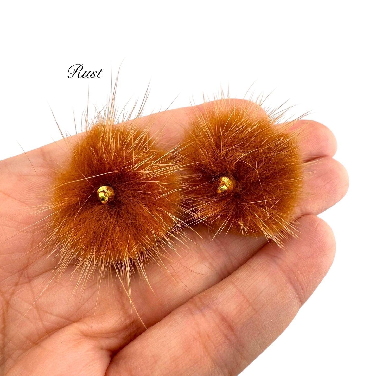 Mink Fur Balls with Small Connectors