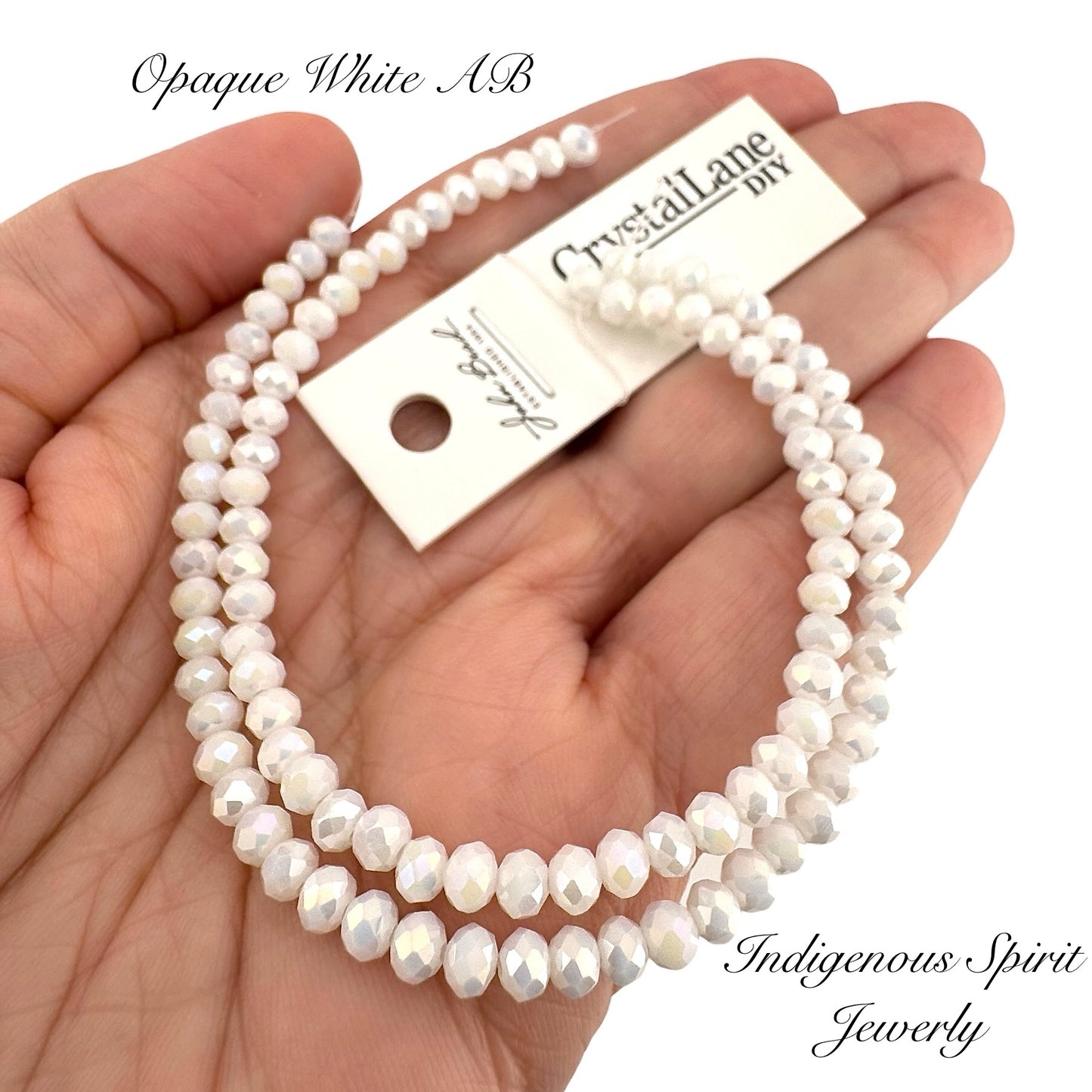 Opaque White AB - Crystal Lane (3mm x 4mm)