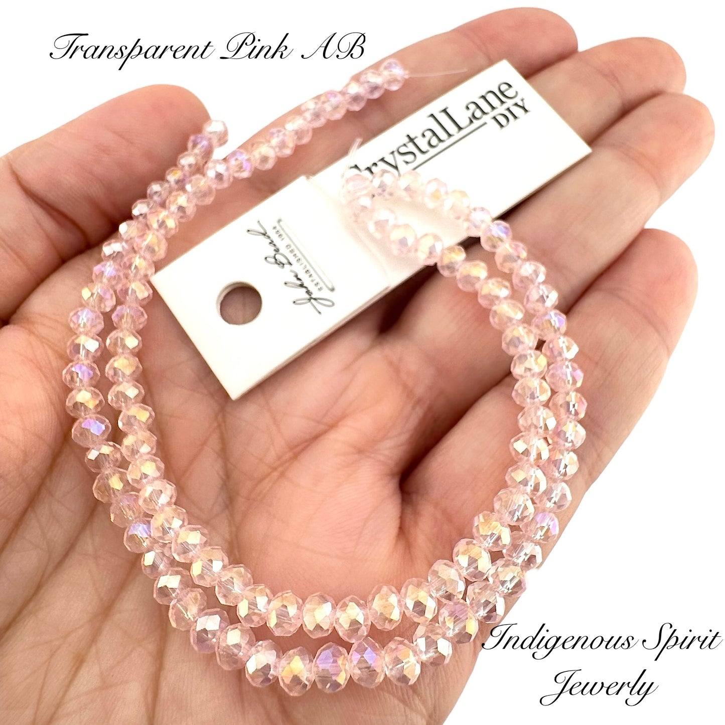 Transparent Pink AB - Crystal Lane (3mm x 4mm)