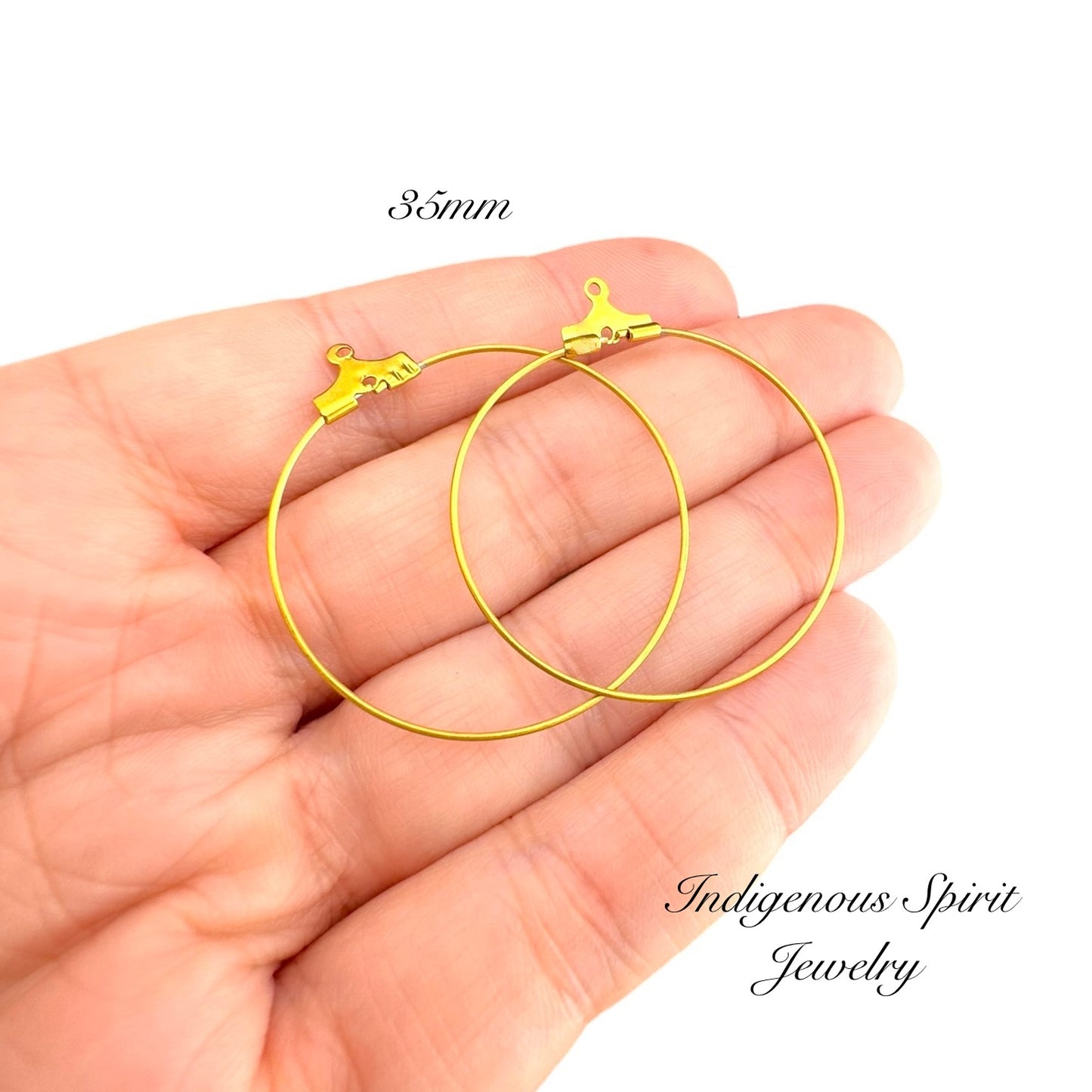 Stainless Steel Ear Wire Hoops - Gold