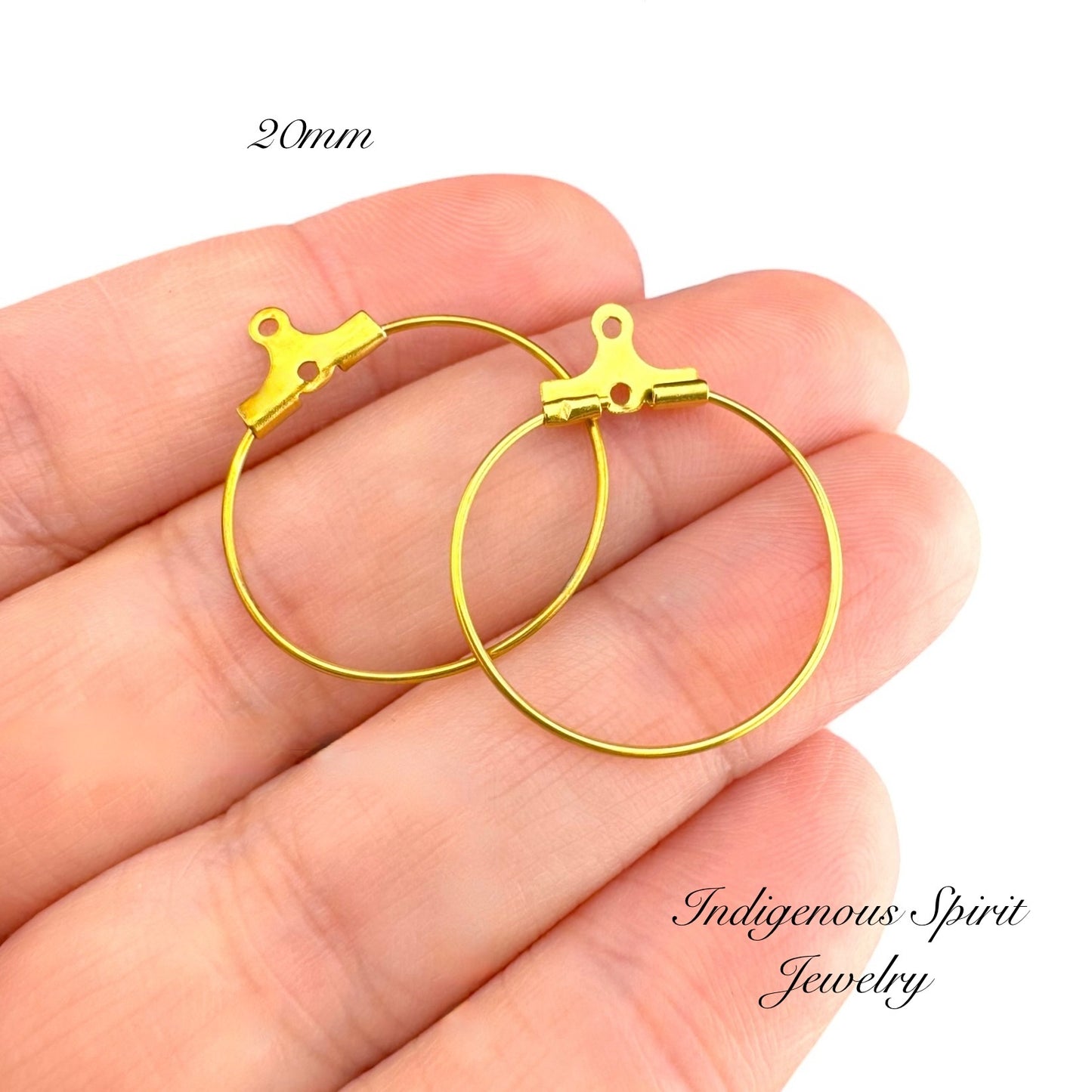 Stainless Steel Ear Wire Hoops - Gold