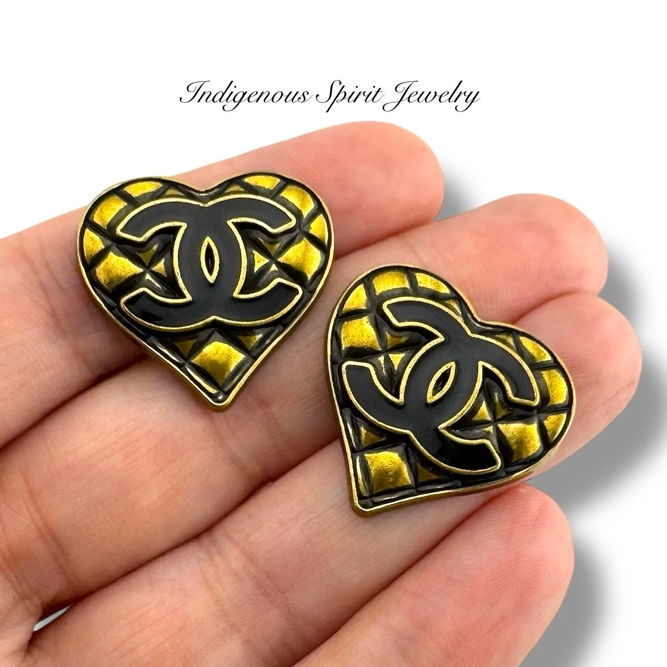 Heart Letter Metal Cabochons Style 1