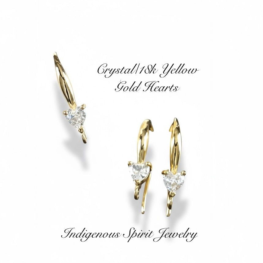 18k Gold Plated Hooks with Zircon Stones