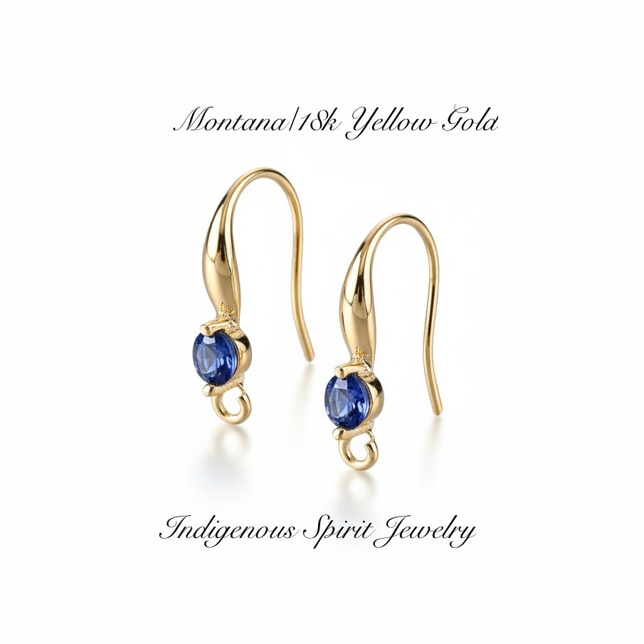 18k Gold Plated Hooks with Zircon Stones