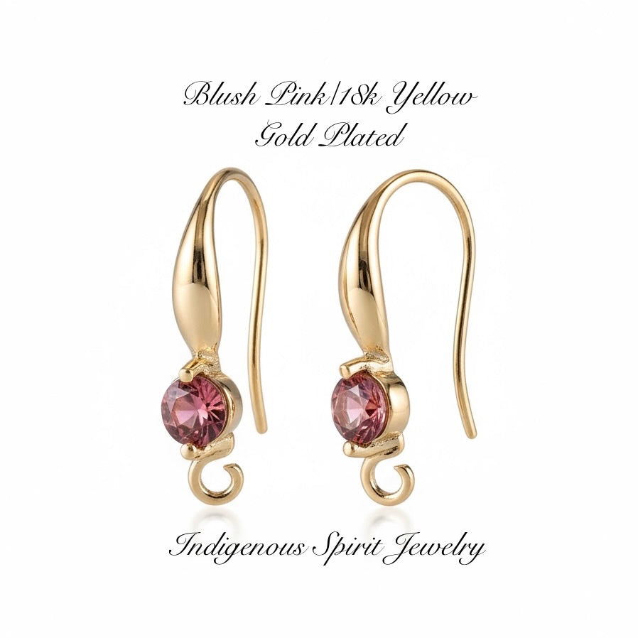 18k Gold Plated Hooks with Zircon Stones