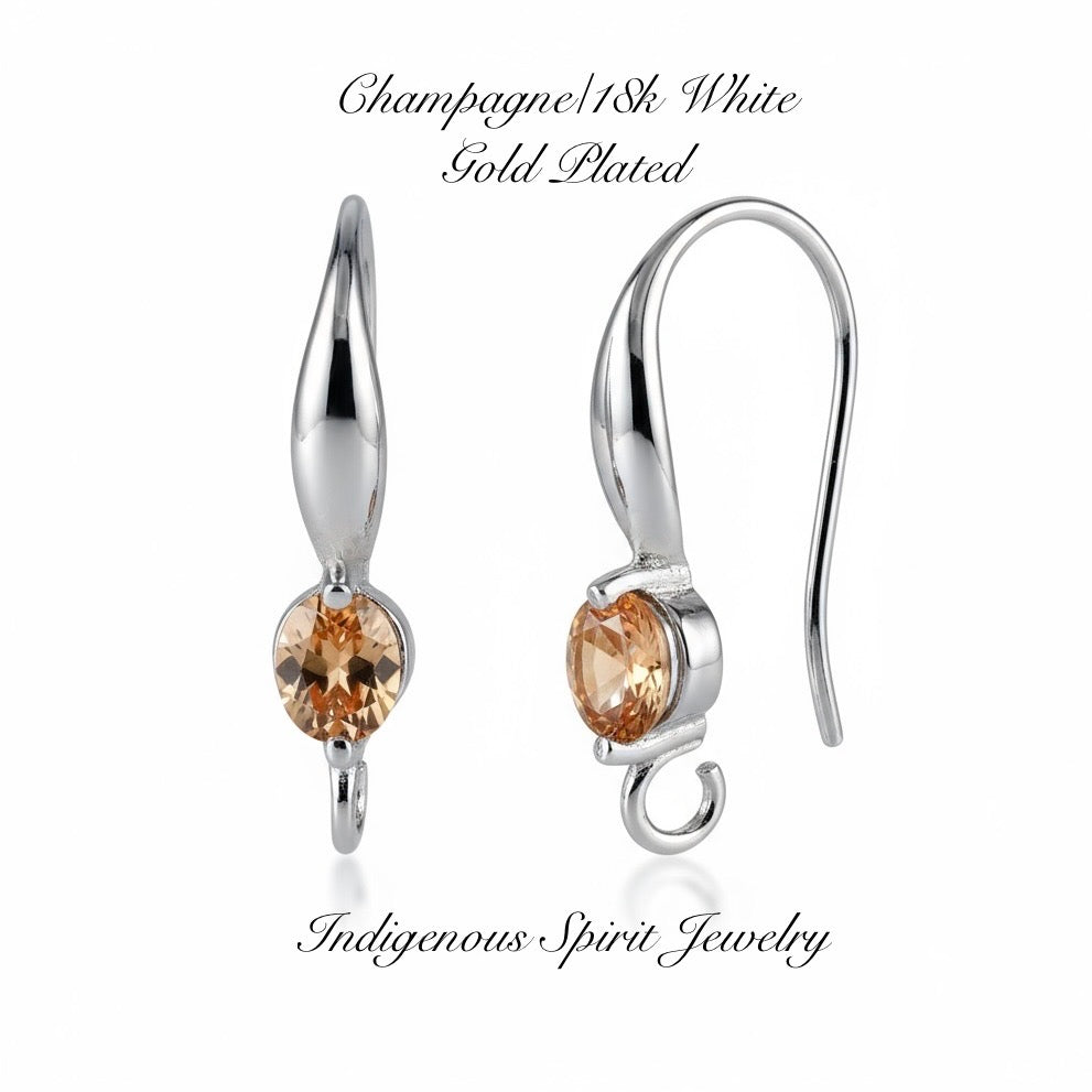 18k Gold Plated Hooks with Zircon Stones