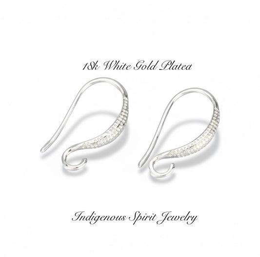 Fancy Hooks with Indent Designs - 18k Gold Plated Findings
