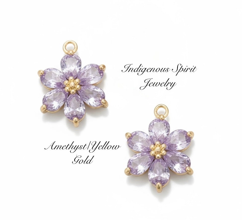 18k Gold Plated Flower Charms
