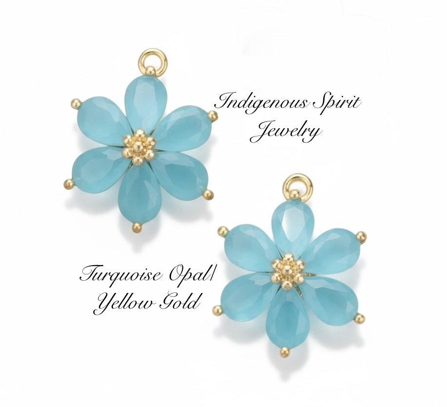 18k Gold Plated Flower Charms