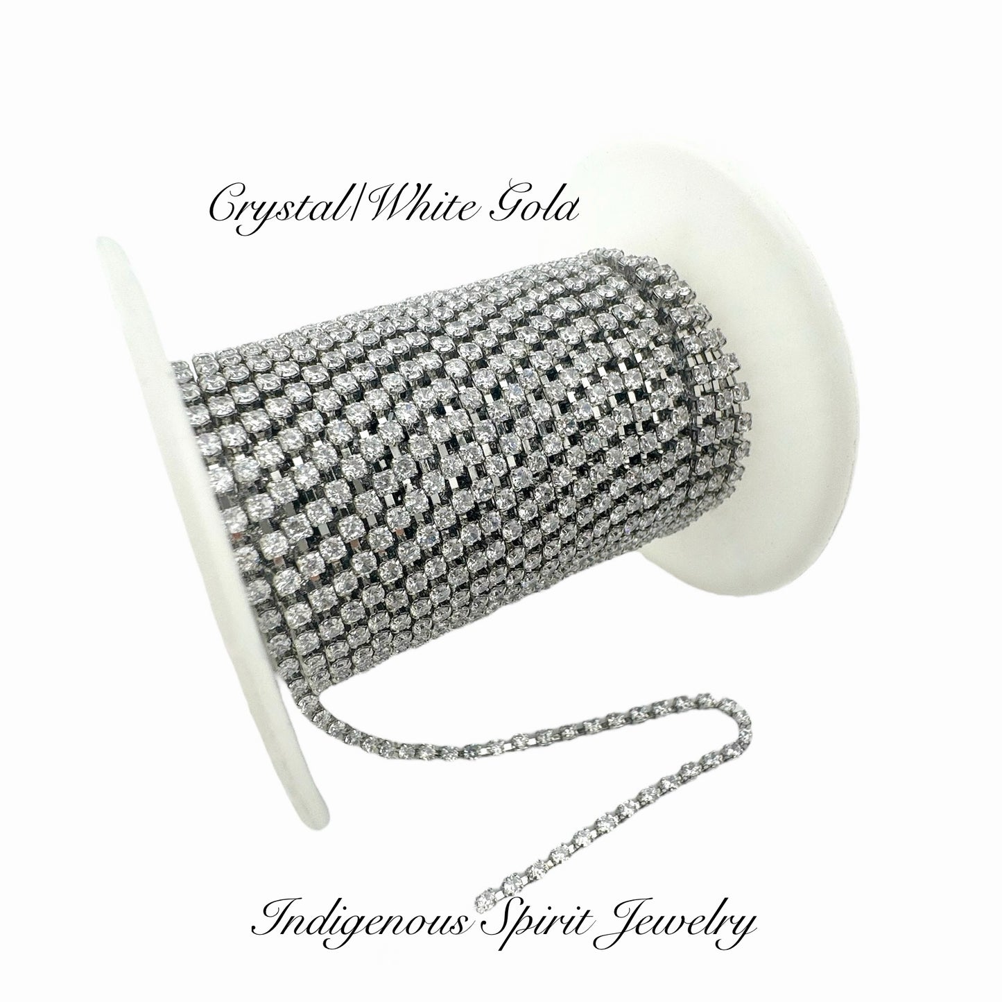 Crystal/18k White Gold SS6 Circle Style Cubic Zirconia Banding