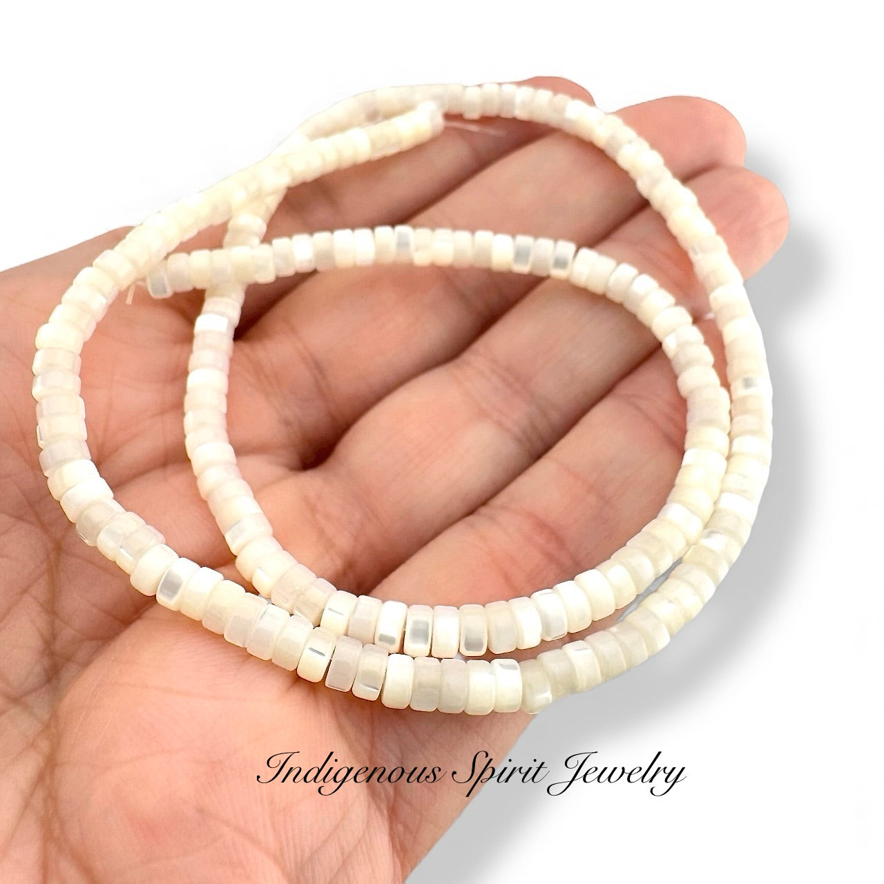 Mother of Pearl Shell Spacer Beads (2mm x 4mm)