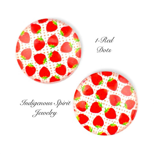 Circle Glass Strawberry Collection (18mm)