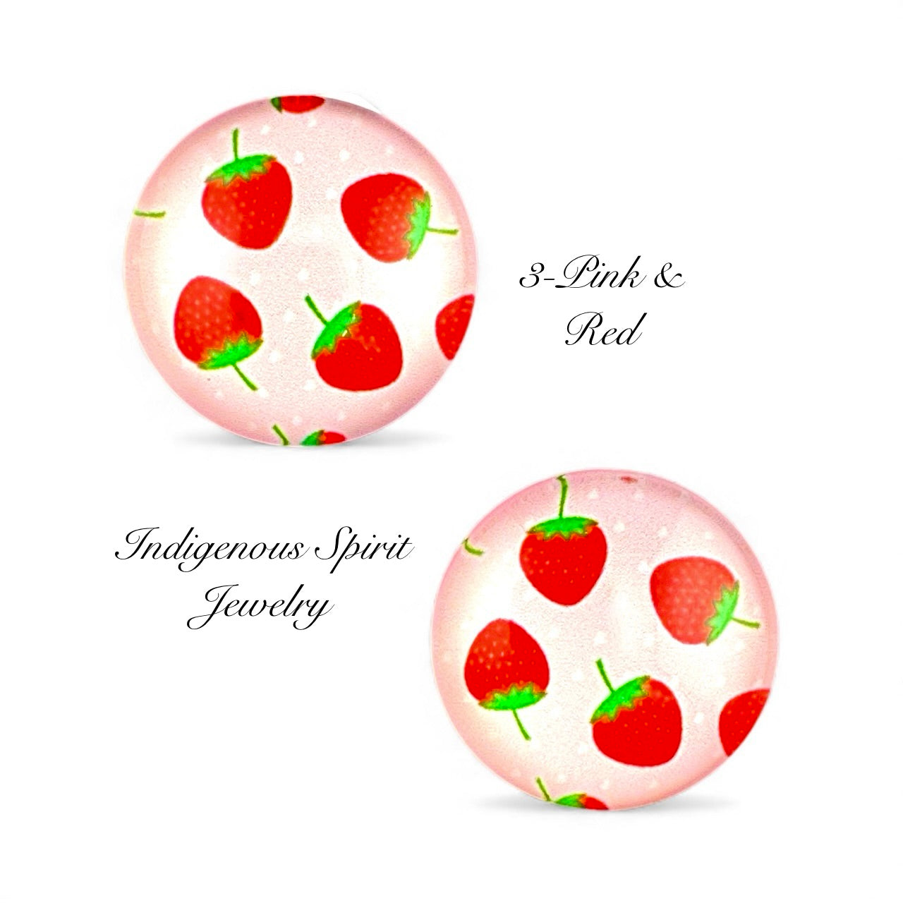 Circle Glass Strawberry Collection (18mm)