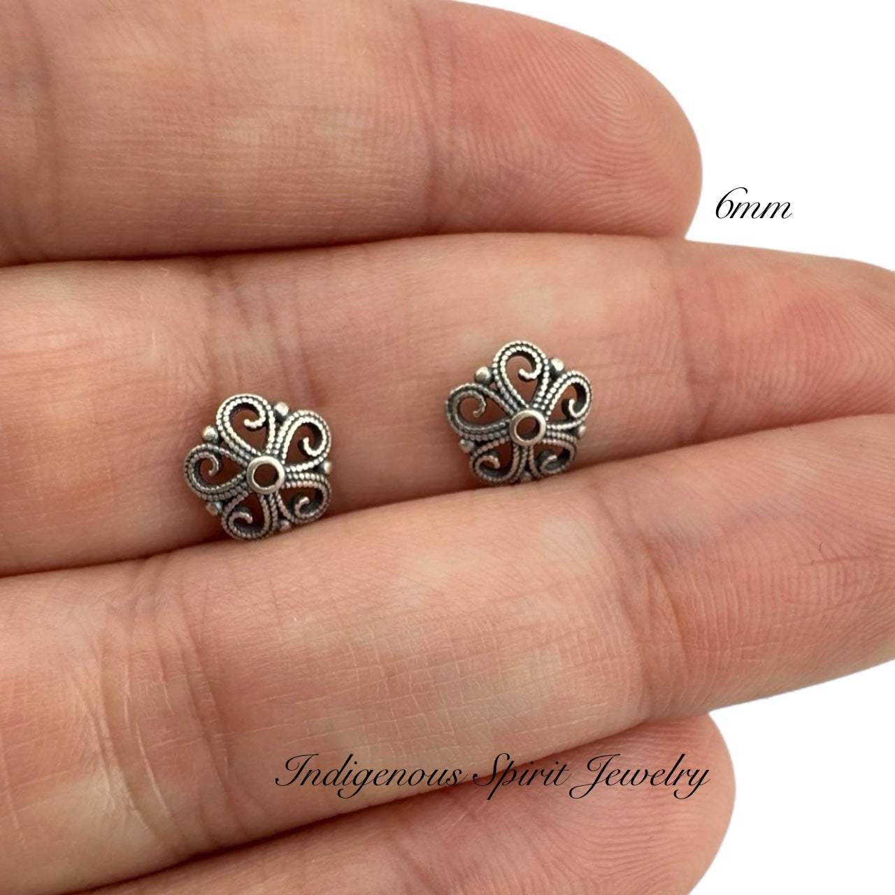 925 Sterling Silver Bead End Caps