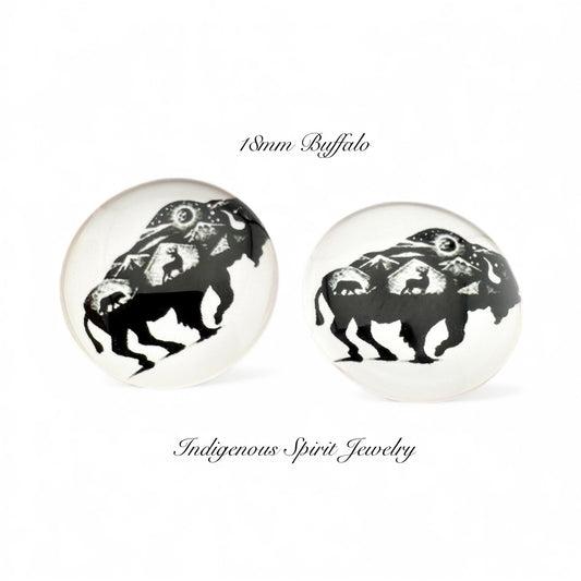 18mm Imperfect Buffalo Glass Cabochons