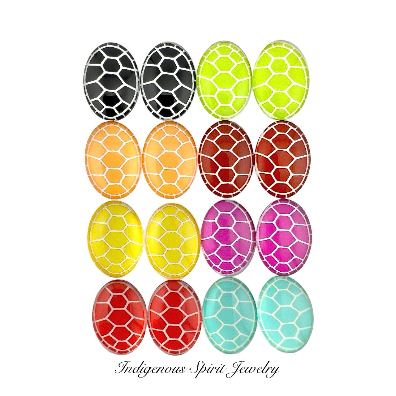 18mm x 14mm Turtle Shell Glass Cabochons