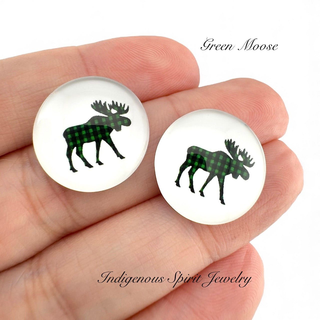 18mm Animal Plaid Glass Cabochons