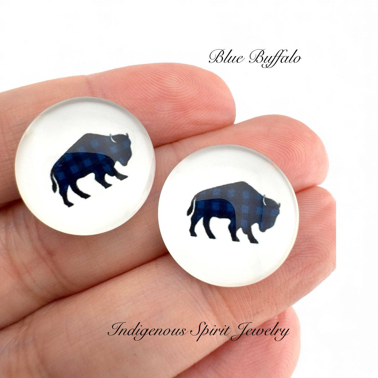 18mm Animal Plaid Glass Cabochons